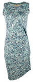 Michael Kors Women's Paisley Crew Neck Drape Sleeveless Dress
