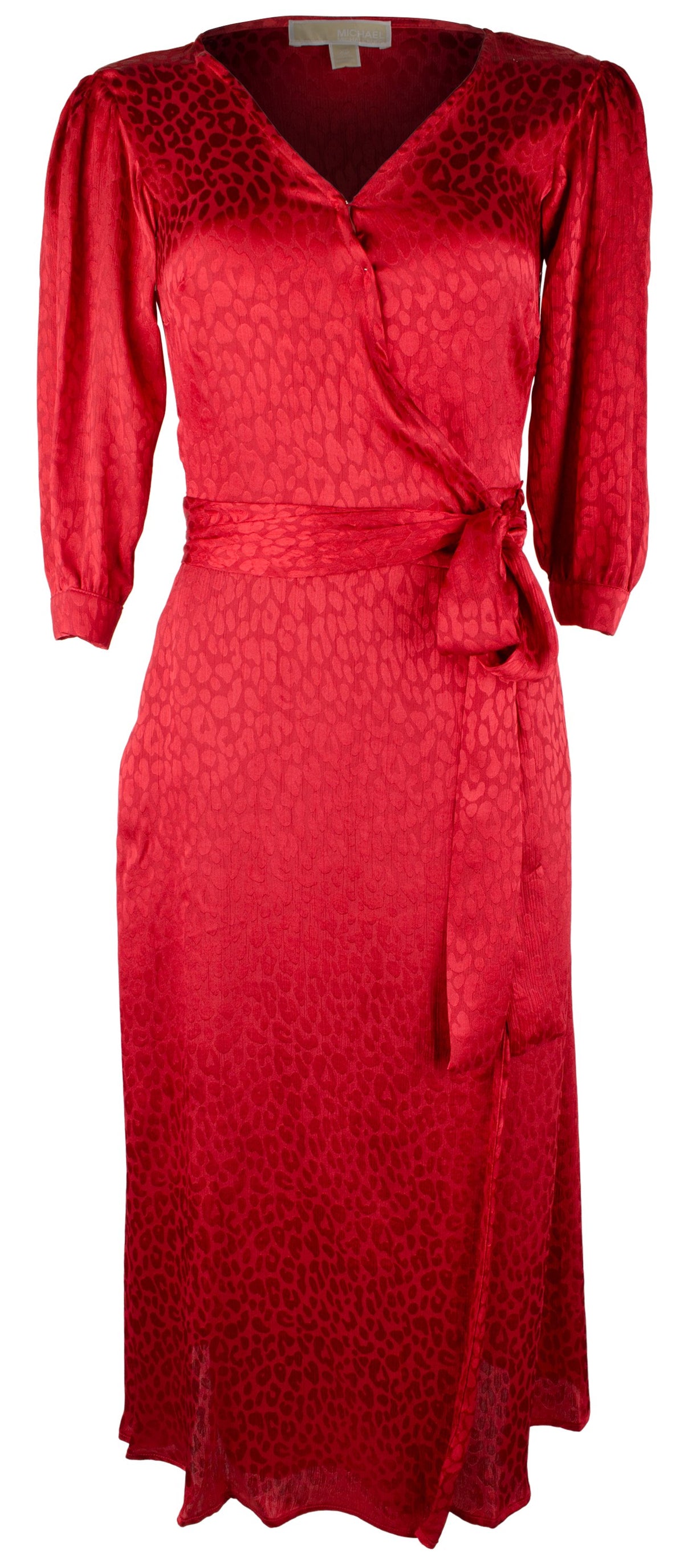 Michael Kors Women's Faux Wrapped Dress X-Small Crimson