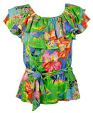 Lauren Ralph Lauren Women's Floral Jersey Off The Shoulder Blouse Top