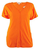 Michael Kors Women's Short Sleeve V Neck Top Blouse P XS