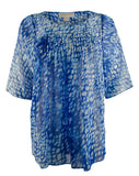 Michael Kors Women's Pleated Patterned Blouse