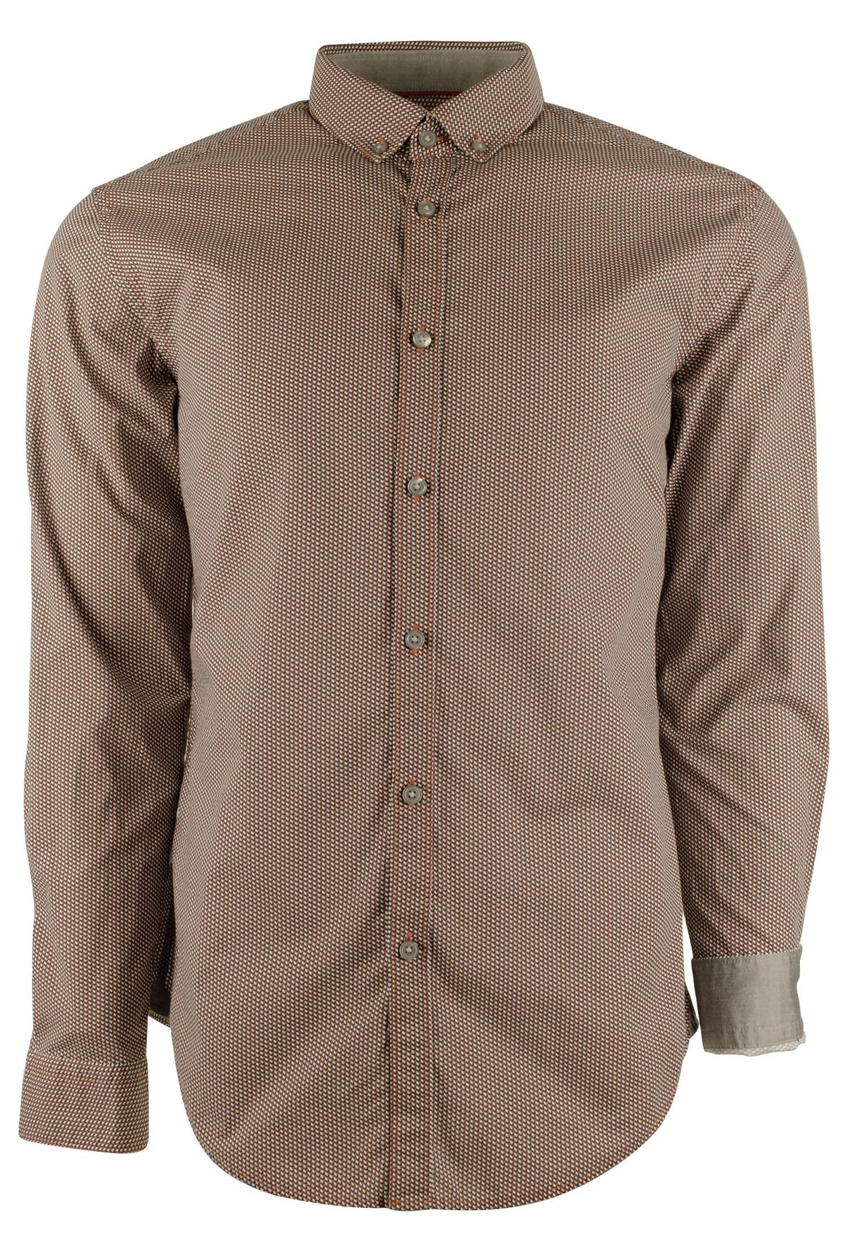 Hugo Boss Men's Rikard Slim Fit Long Sleeve Shirt-Open Orange-XX-Large