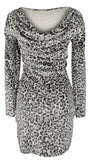 Michael Kors Women's Plus Size Velvet Long Sleeve Cowl Back Dress