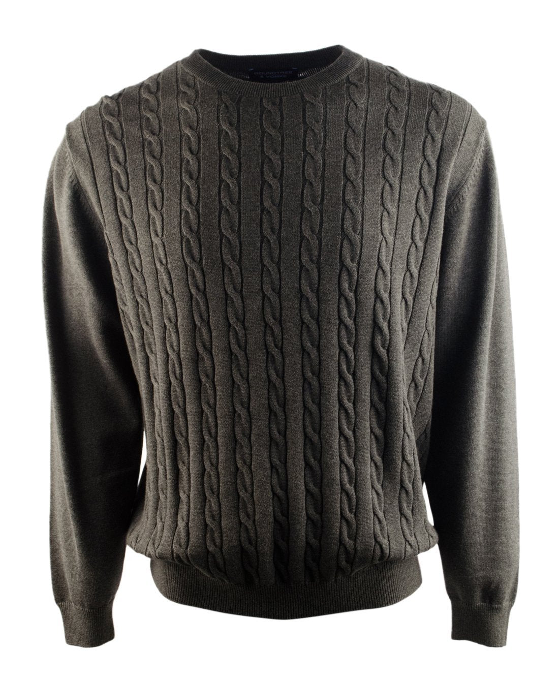 Roundtree & Yorke Men's Crewneck Knit Sweater DG Small Grey