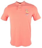Men's Fancy Polo Print Classic Fit Polo Shirt Almfi Red Small