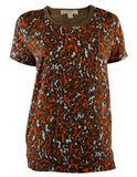 Michael Kors Women's Leopard Print T Shirt Top