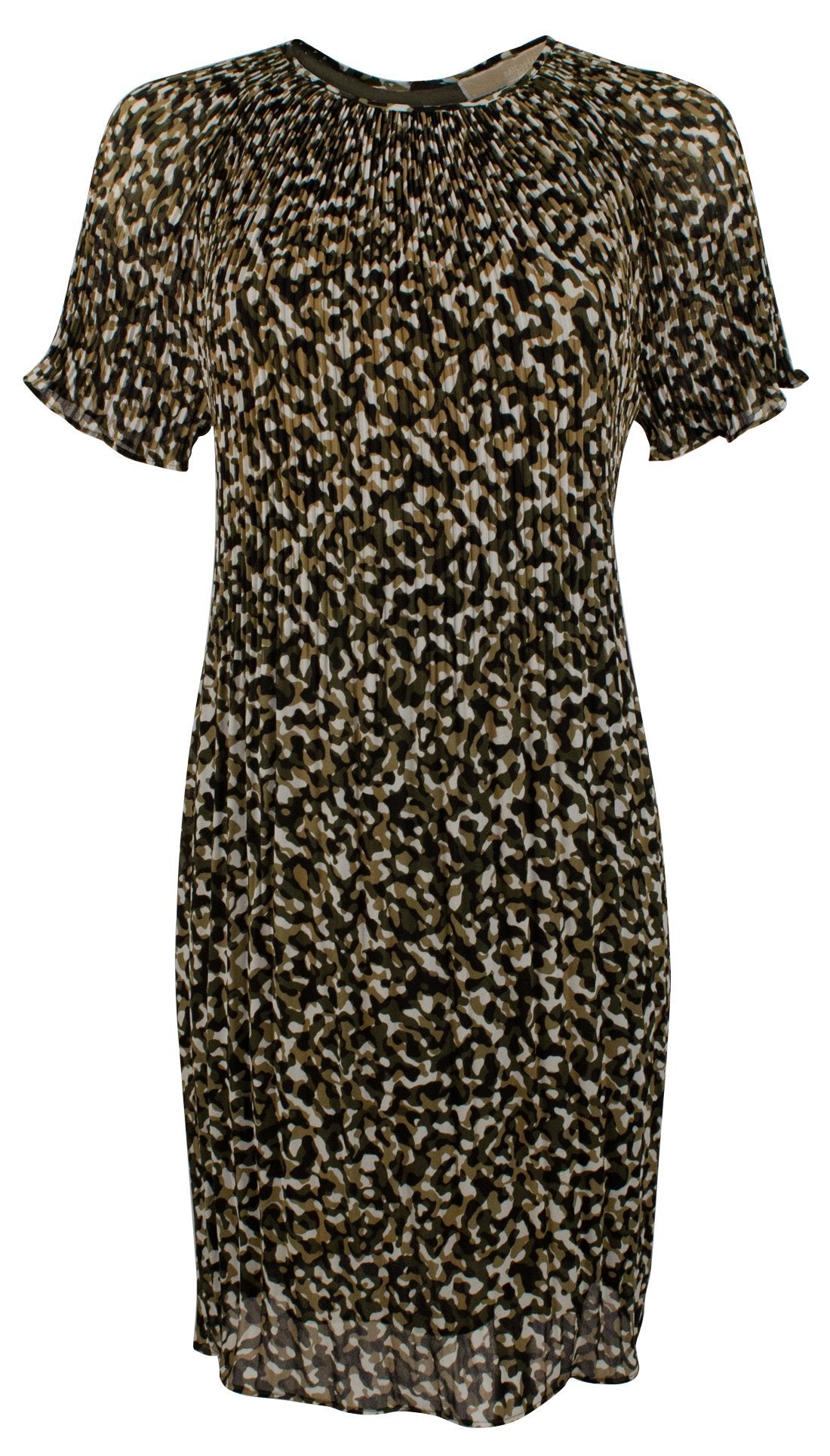 Michael Kors Women's Pleated Camouflage Print Dress SG XSmall
