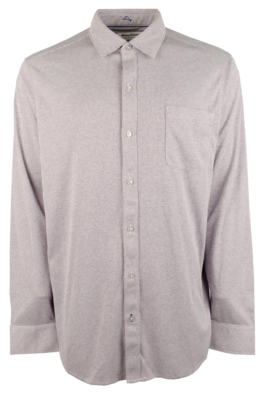 Men's Big & Tall San Lucio Stretch Houndstooth Long Sleeve Shirt...