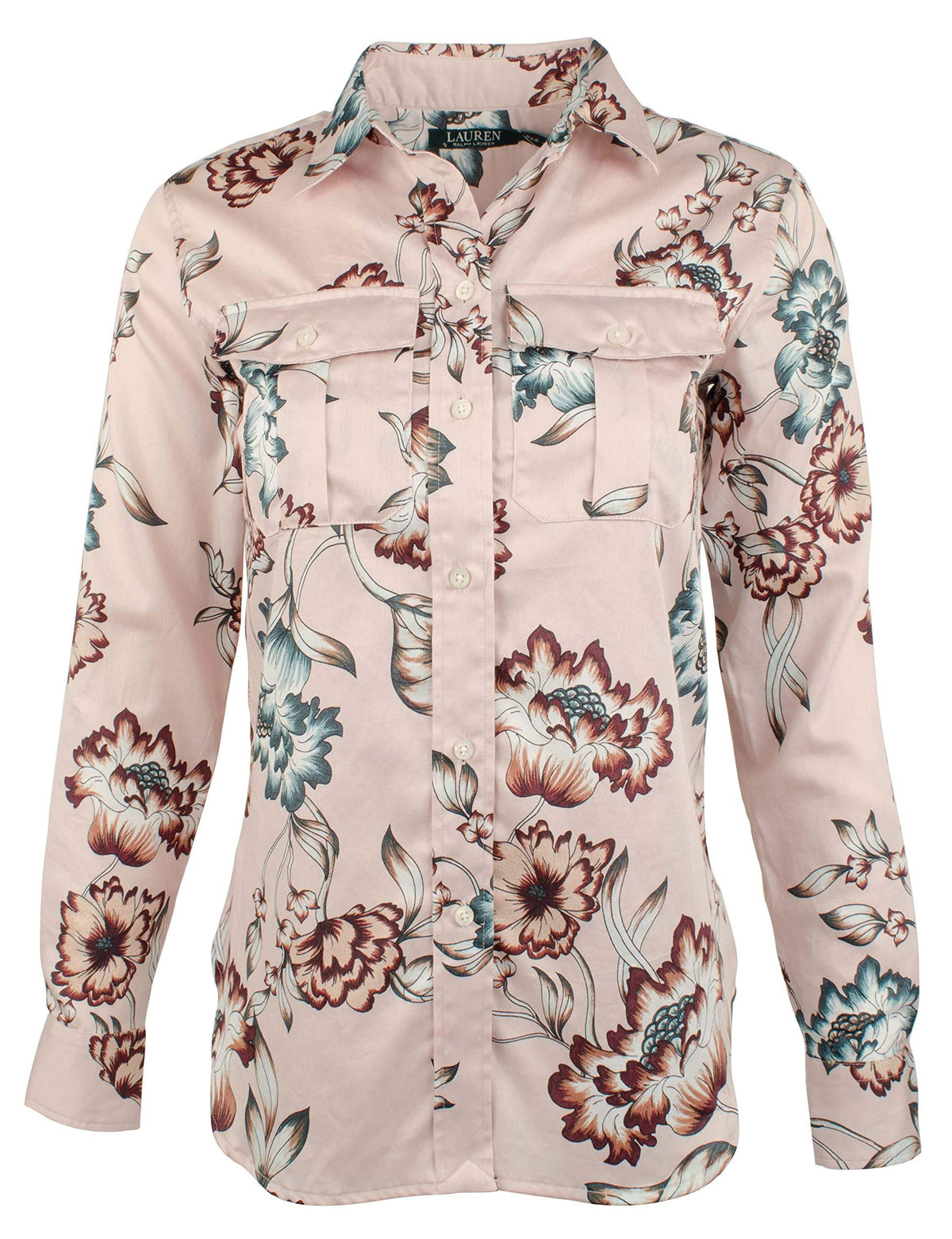 Lauren Ralph Lauren Women's Petite Floral Cotton Sateen Top