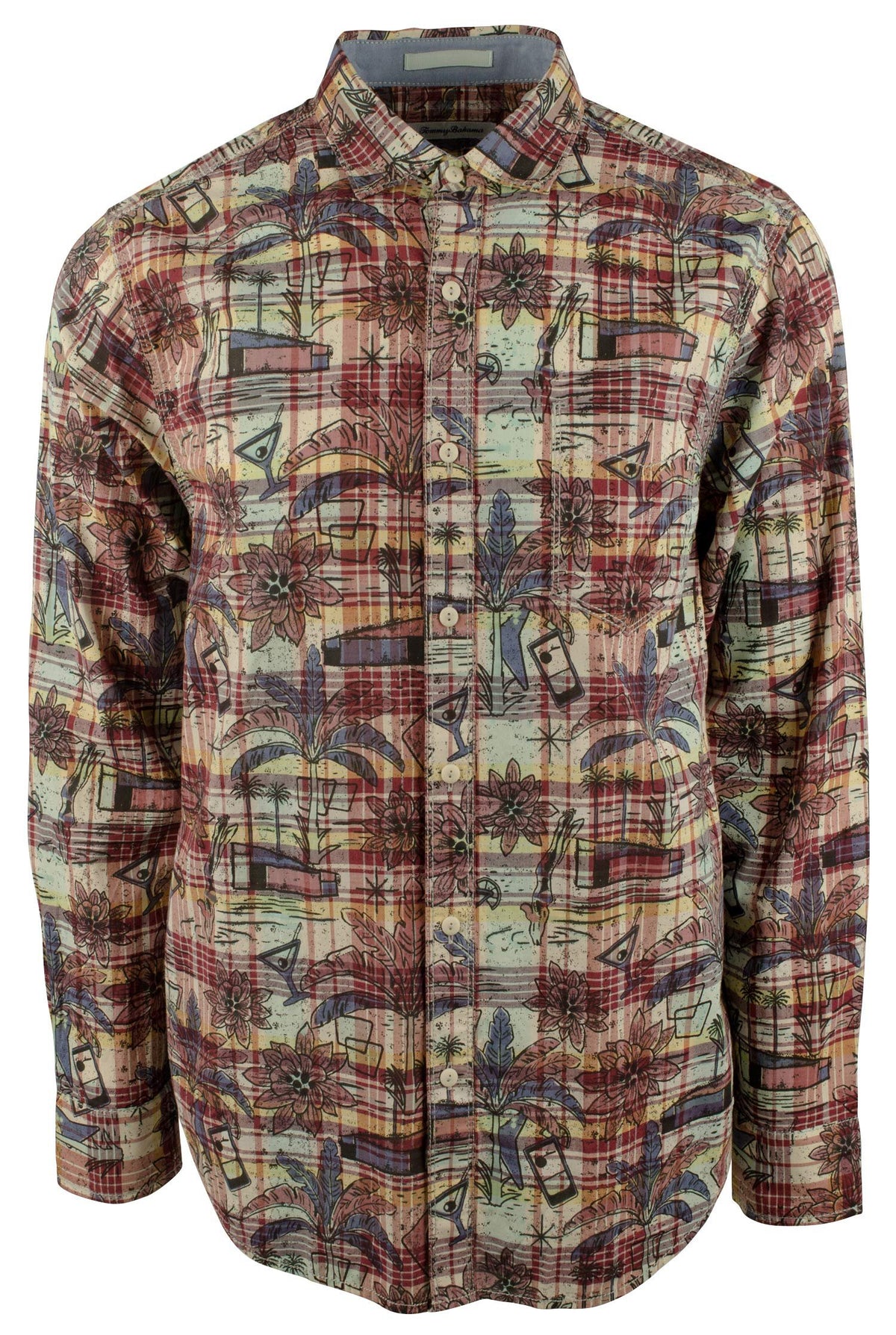 Tommy Bahama Men's Palm Springs Plaid Long Sleeves Shirt-SDR-Medium