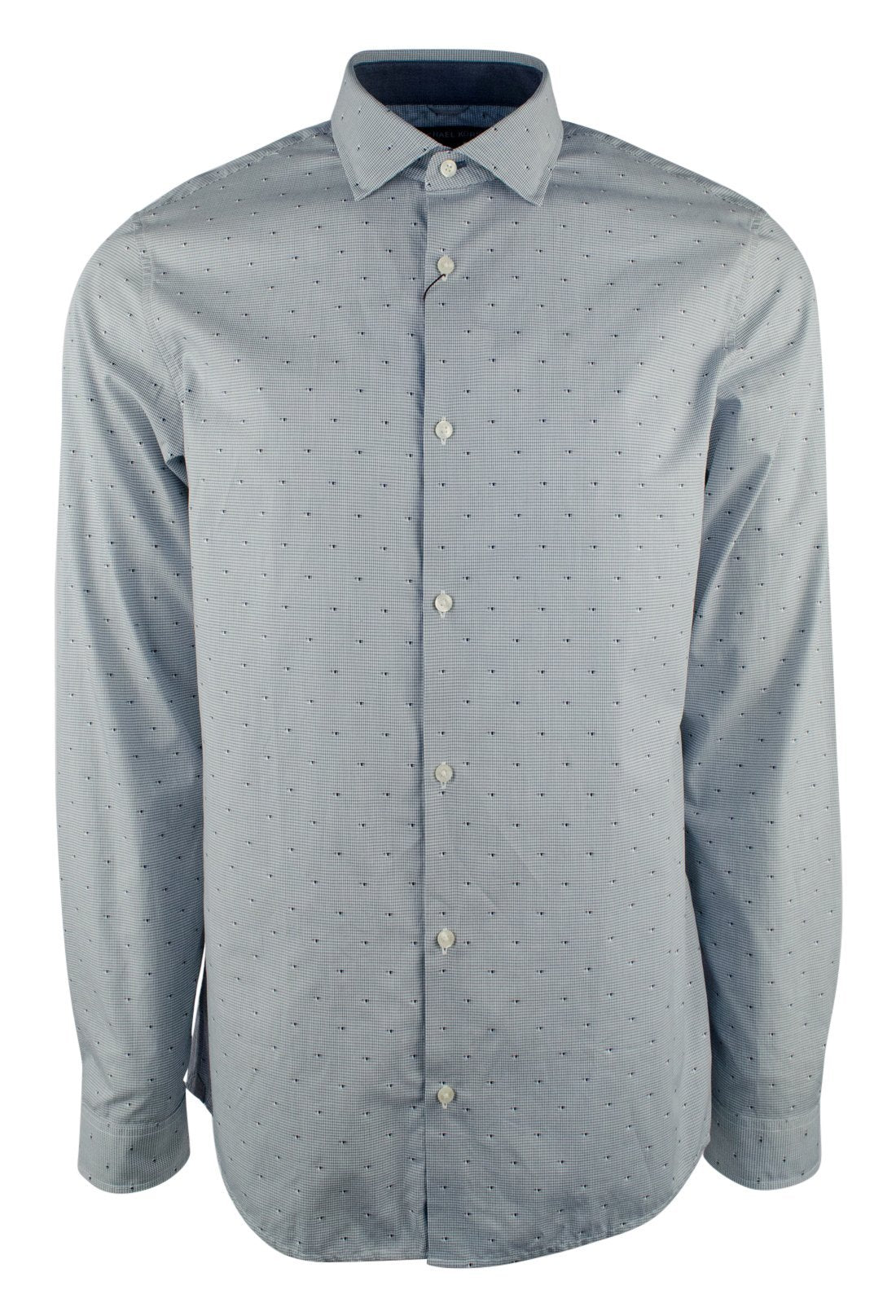 Michael Kors Men's Long Sleeve Dash Pattern Slim Fit Shirt