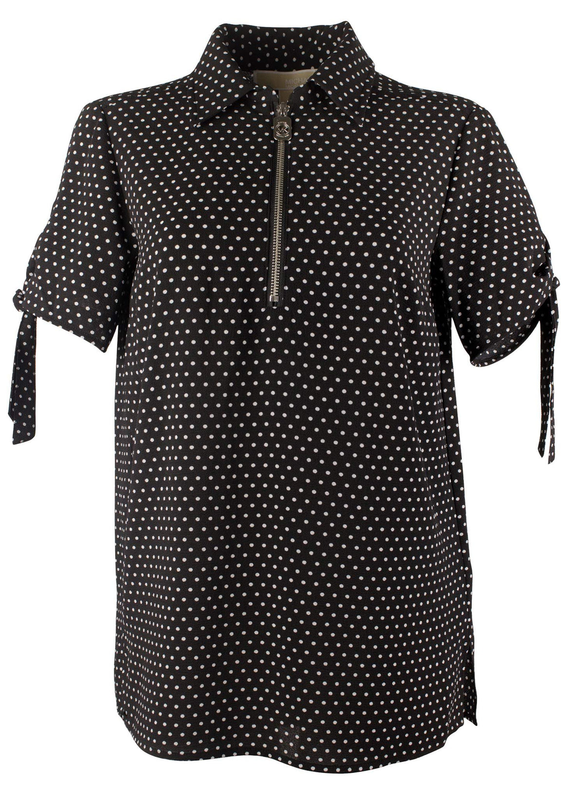 Michael Kors Women's Polka Dot Grommet and Tie Sleeve Top