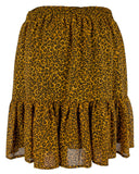 Michael Kors Women's Leopard Print Georgette Ruffled Mini Skirt MGld Large