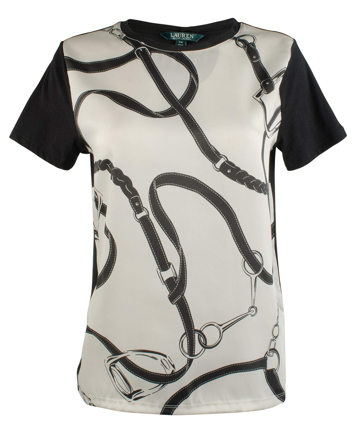 Lauren Ralph Lauren Women's Petite Stirrup Belt Print Shirt