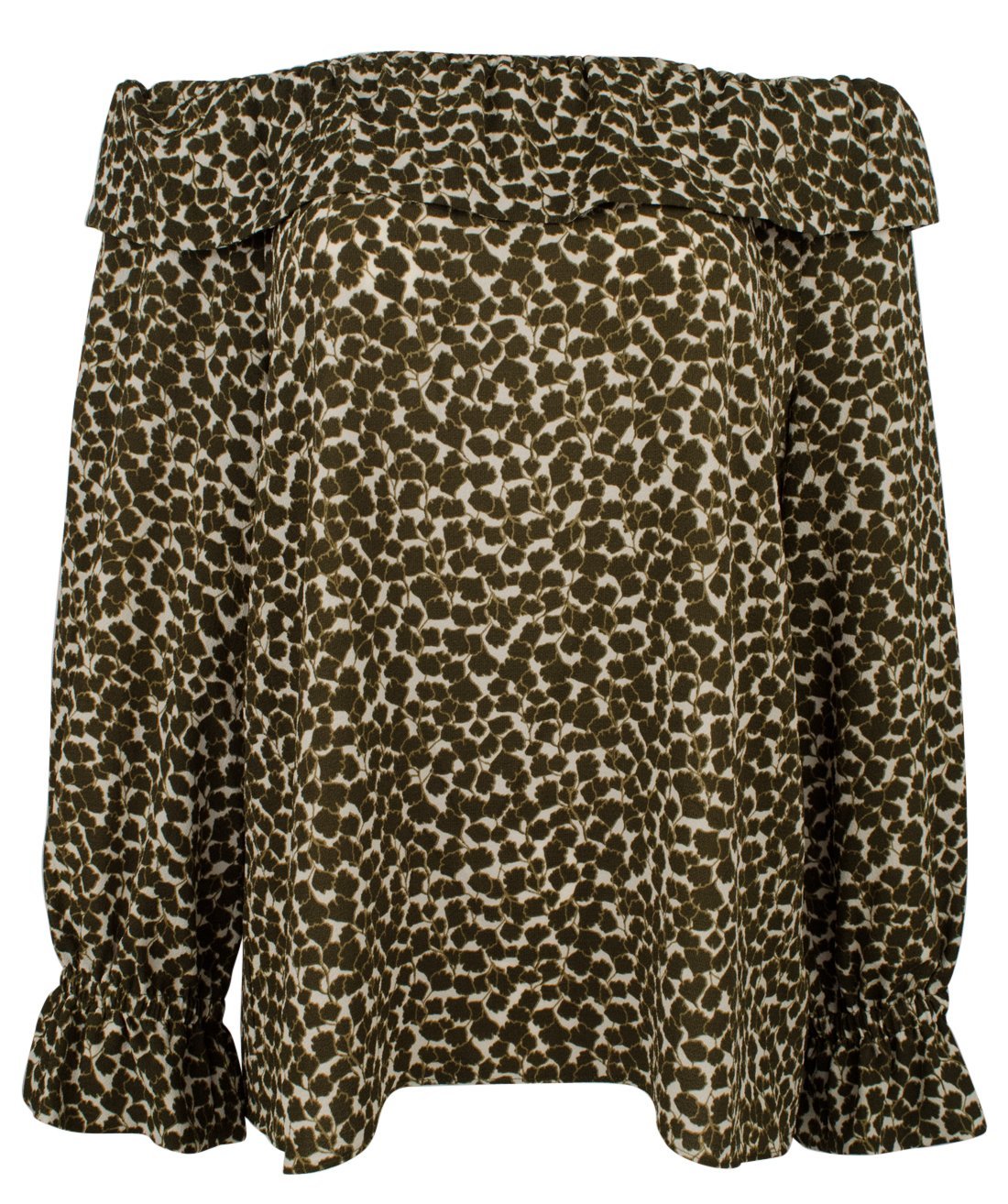 Michael Kors Women's Floral Print Off The Shoulder Ruffle Top I XS