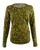 Michael Kors Women's Long Sleeve Shirred Crackle Print Top
