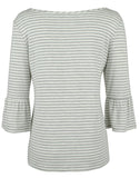 Southern Tide Women's Tide Ruffle Sleeve Stripe Knit Top HG XSmall