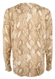 Lauren Ralph Lauren Snakeskin Print Cotton Blend Cardigan Sweater Petite