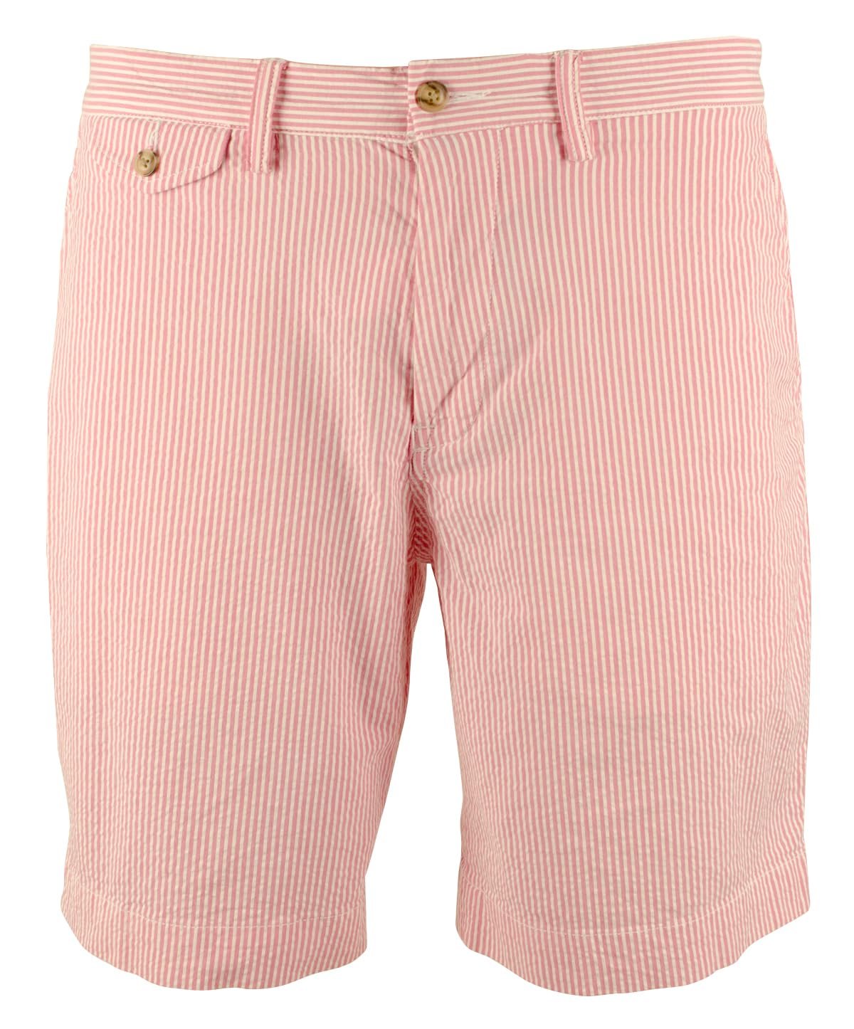 POLO RALPH LAUREN Men's Stretch Classic Fit 9" Seersucker Shorts Pink 30