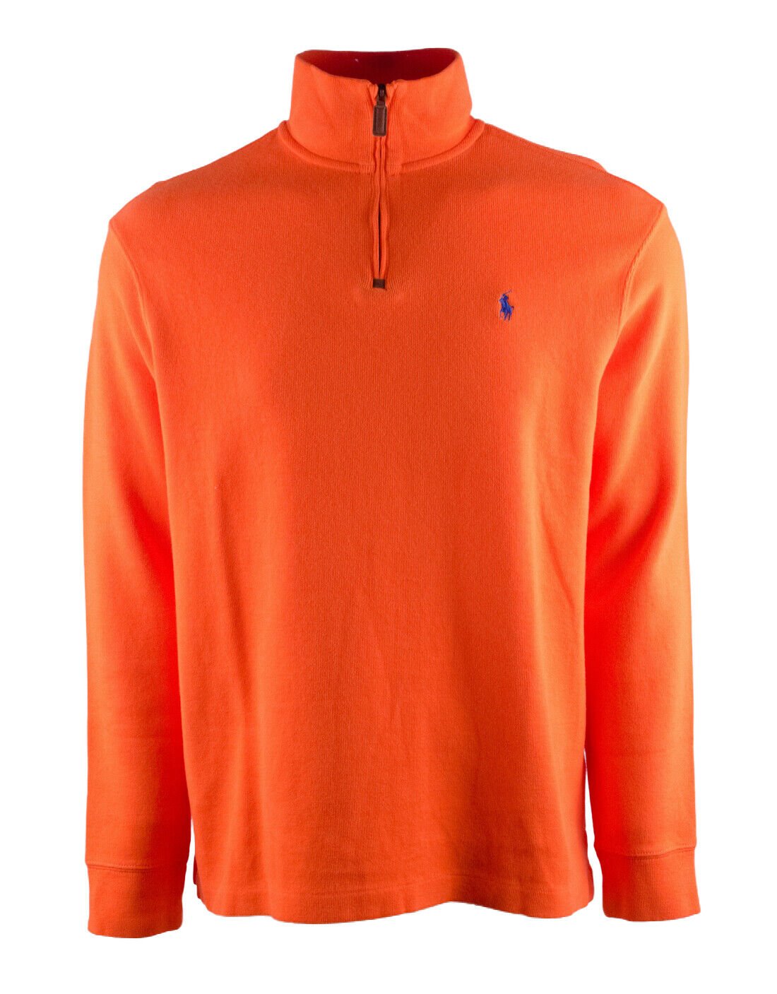 Polo Ralph Lauren Men's French Rib Quarter Zip Pullover Sweatshirt Large Orange