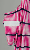 Customer Retun Michael Kors Women's Stripe Cutout Short Sleeve Shirt XS