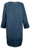 Lauren Ralph Lauren Women's Petite Lace Up Denim Cotton Shift Dress