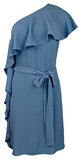 Michael Kors Women's Flounce Ruffle One Shoulder Dress Bbry 8