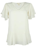 Michael Kors Women's Ruffle Rhinestone Top