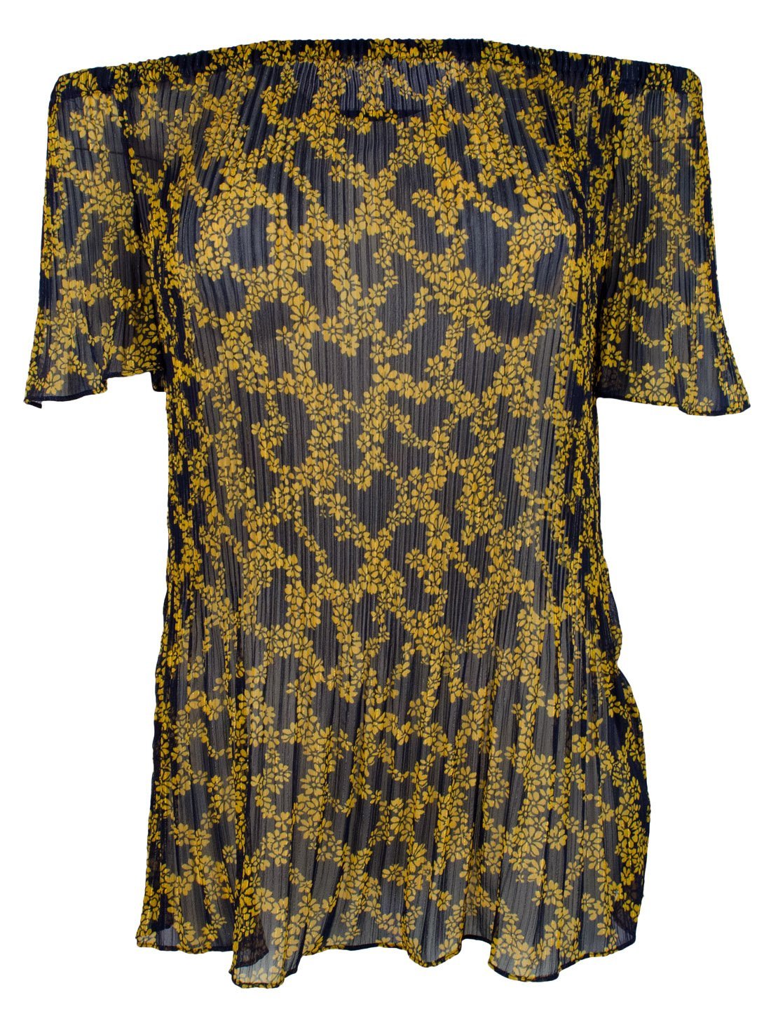 Michael Kors Women's Floral Pleated Off The Shoulder Top