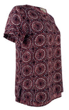 Michael Kors Women's Medallion Printed Pebble Crepe Top