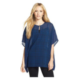 Michael Kors Women's Printed Batwing-Sleeve Blouse Top-AB-S-M