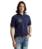 POLO RALPH LAUREN Classic Fit Flag Mesh Polo Shirt Newport Navy LG
