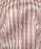 Men's Trim Fit Mini Check Long Sleeves Shirt-C-XX-Large Cordovan