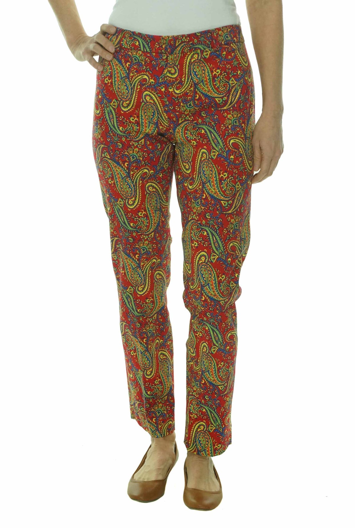 Ralph Lauren Women's Petite Cotton Elastane Floral Pants MR 4P