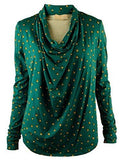 Customer Return Michael Kors Women's Draped Pyramid-Stud Print Blouse Top-DSG-S