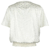 Michael Kors Women's Del3 Metallic Paisley Smock Top Blouse