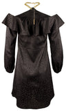 Michael Kors Women's Black Lined Solid Long Sleeve Surplice Neckline Short Wrap Party Dress