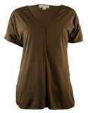 Michael Kors Women's Short Sleeve V-Neck Top Blouse-D-XS