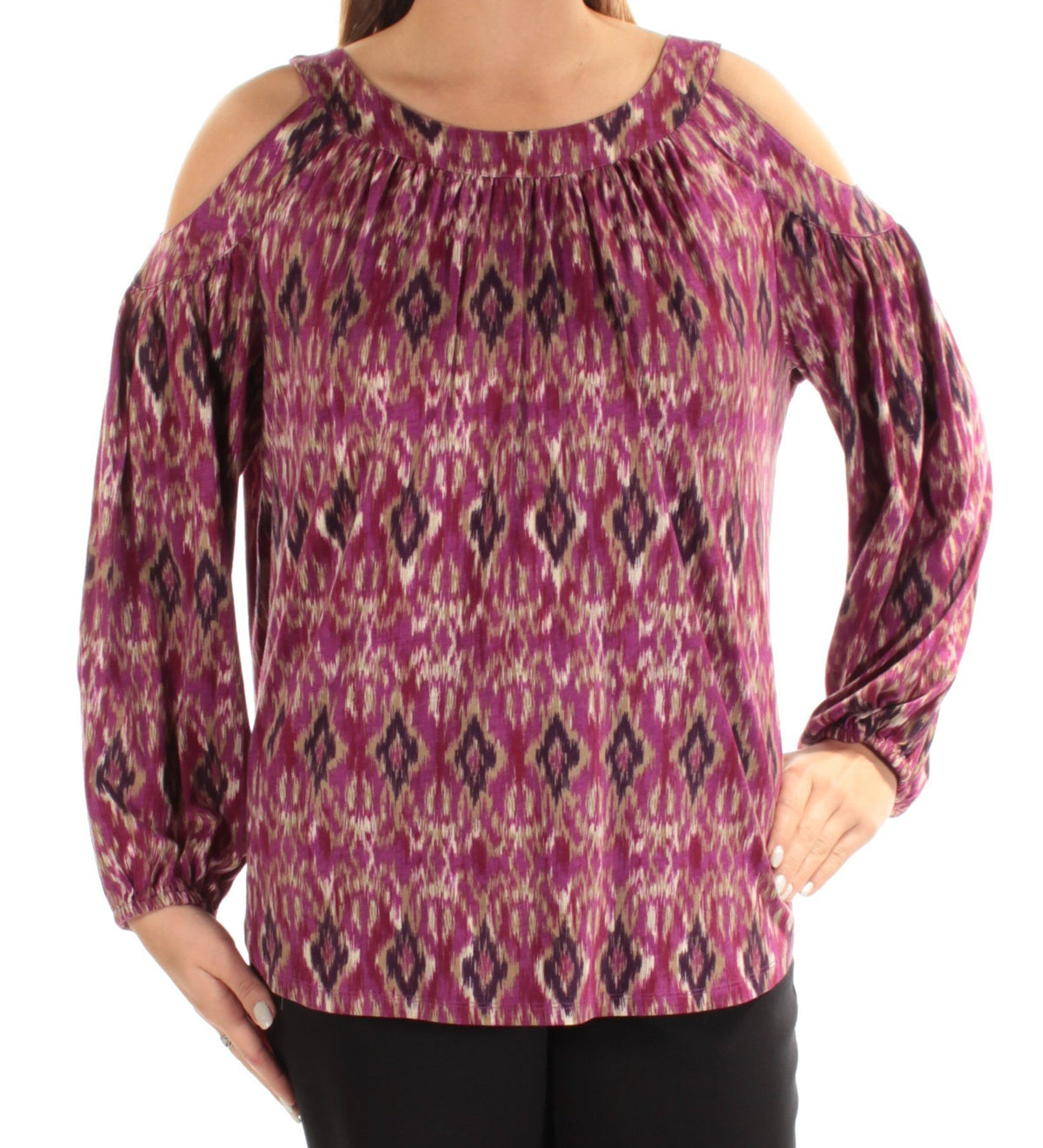 Women's Relaxed Shoulder Blouse Top Red