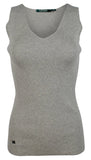 Women's V-Neck Sleeveless Sweater Top GH Large Grey Heather