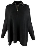 Tommy Bahama Women's Shimmer Bonita Half Zip Long Sleeved Poncho Top-B-L/XL