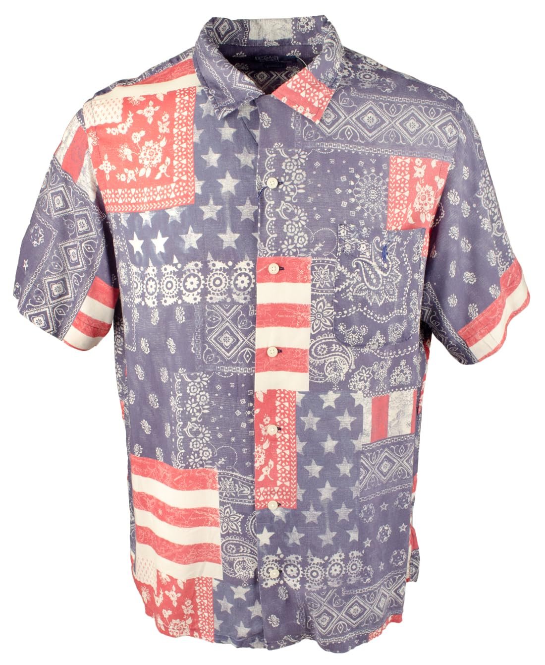 Polo Ralph Lauren Men's  Flag Patriotic Print Camp Classic Fit Shirt