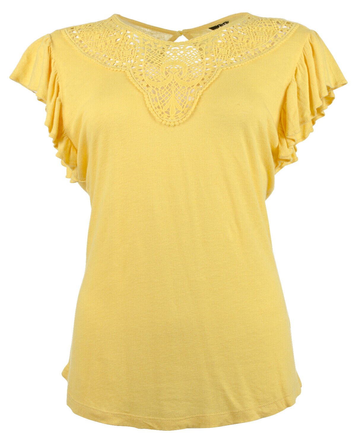 Lauren Ralph Lauren Plus Women's Linen Blend Flutter Sleeve Blouse Top