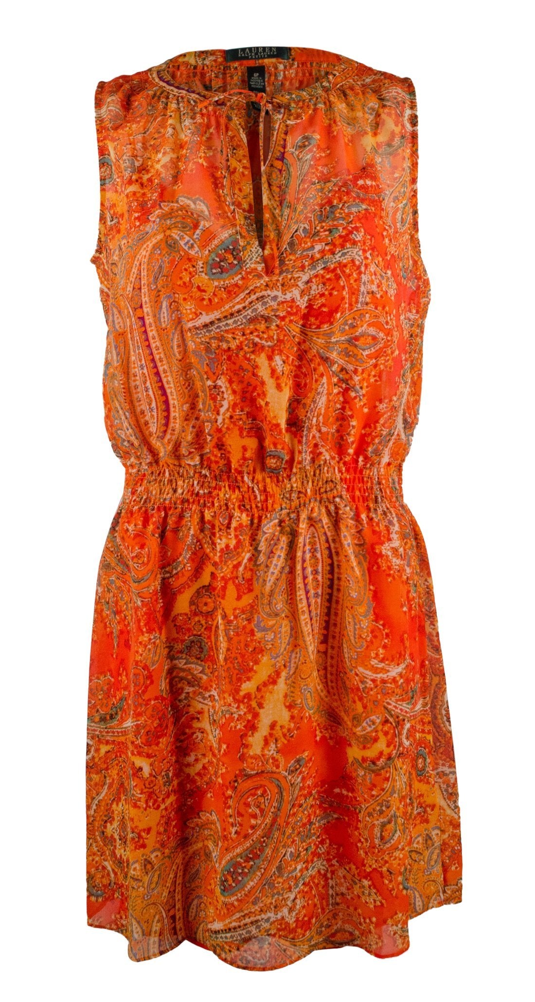 Lauren Ralph Lauren Women's Plus Size Sleeveless Paisley Blouson Dress