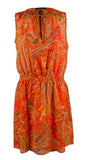 Lauren Ralph Lauren Women's Plus Size Sleeveless Paisley Blouson Dress