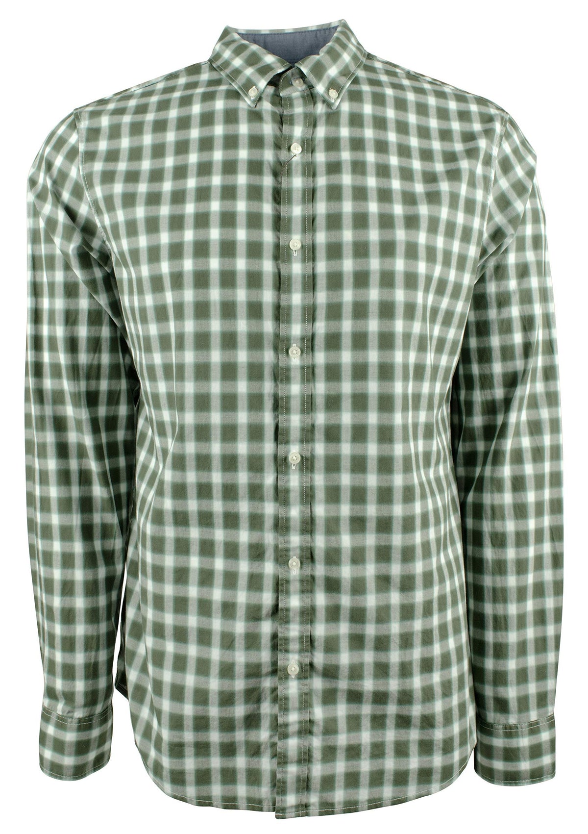 Men's Slim Fit Plaid Long Sleeve Shirt VG XXL Viridian Green