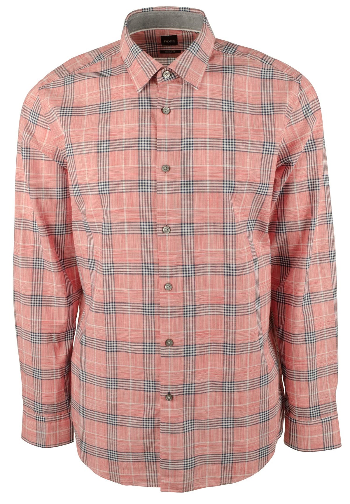 Hugo Boss Men's Lukas Plaid Regular Fit Long Sleeves Shirt-MR-XX-Large