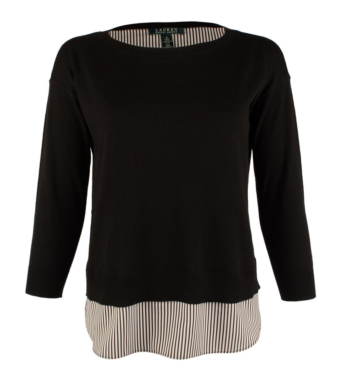 LAUREN RALPH LAUREN Petite Women's Contrast Layered Crewneck Sweater