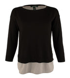 LAUREN RALPH LAUREN Petite Women's Contrast Layered Crewneck Sweater