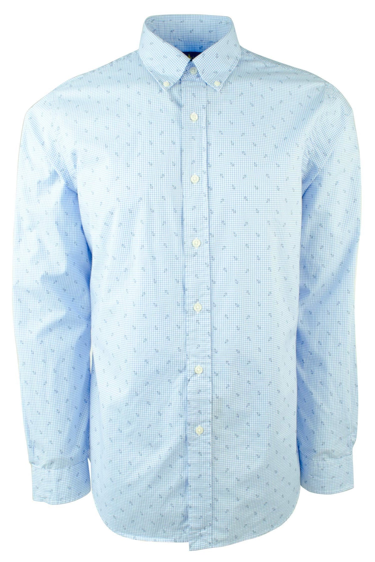 Polo Ralph Lauren Men's Mini Anchor Print Poplin Long Sleeve Shirt